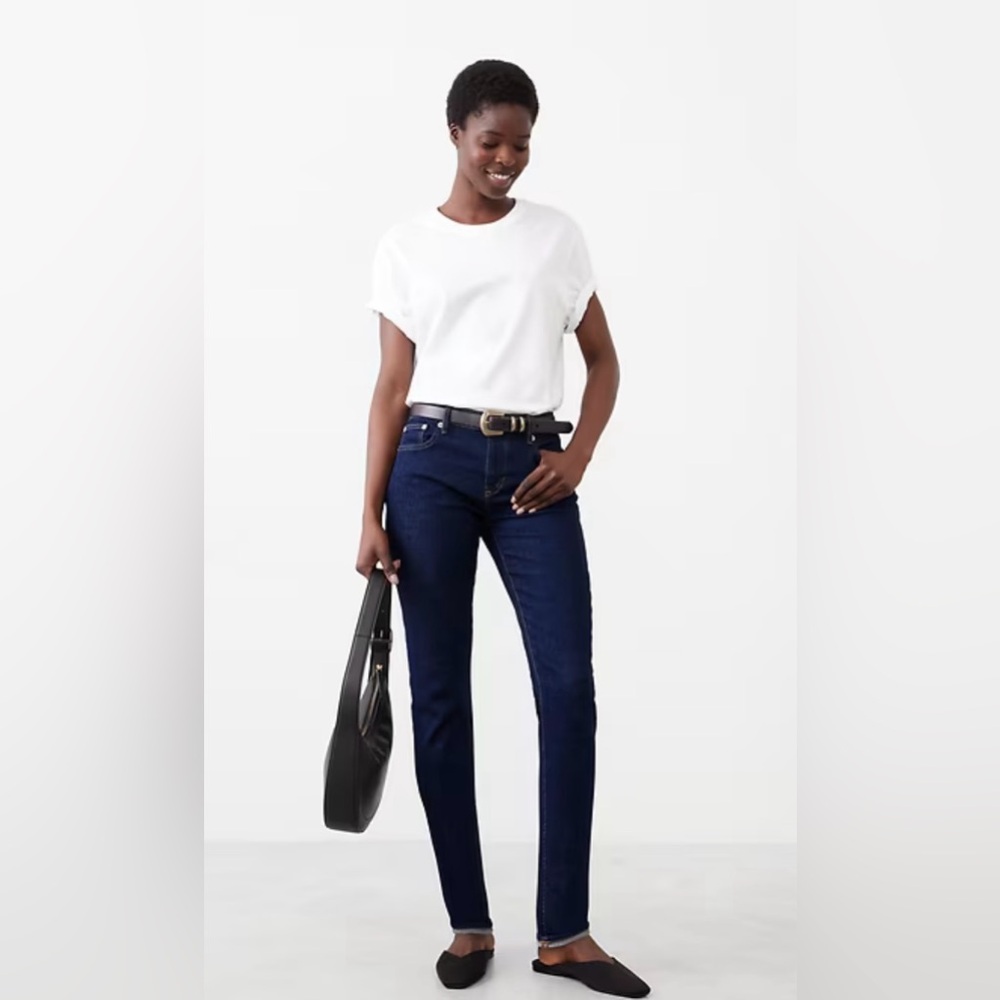 Banana Republic Premium Denim Dark Blue Girlfriend Straight Jeans Size 27